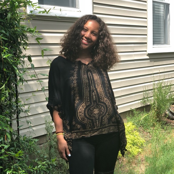 Boho black and gold shirt - Picture 4 of 6